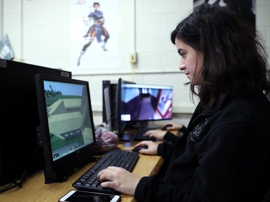 Lexi Jimenez, 17, a student in Katherine Hewett's class