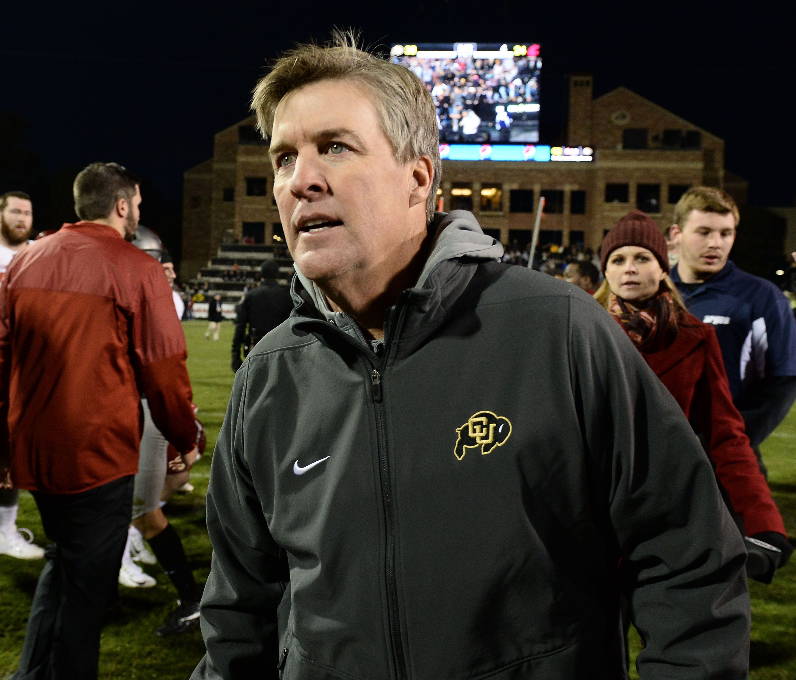 Colorado Buffaloes coach Mike MacIntyre is going to have to donate $100,000 to domestic violence awareness.