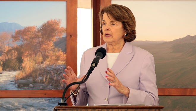 Sen. Dianne Feinstein (D-Calif.) speaks Nov. 6, 2014 during an event held at the Whitewater Preserve to celebrate the 20th anniversary of the California Desert Protection Act.