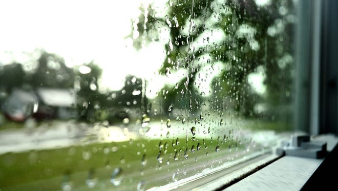 Rain on a glass window.