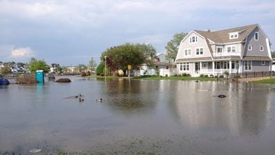 Flooding along Silver Lake in Belmar following a June 2013 rainstorm