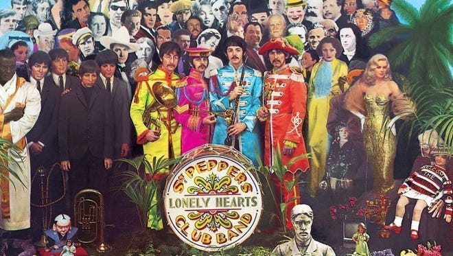 The cover of the Beatles' album "Sgt. Pepper's Lonely Hearts Club Band"