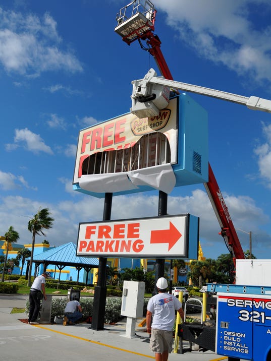 Cocoa Beach changing signs