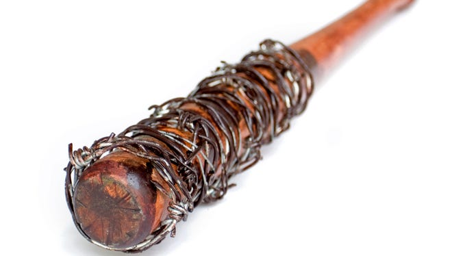A spiked baseball bat, an unusual weapon thrust recently into pop culture prominence by the TV show "The Walking Dead."