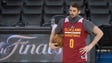 Kevin Love during the NBA Finals media day at Oracle