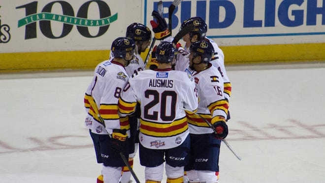 The Colorado Eagles scored a combined 12 goals in two games over the weekend to go 2-0 against Norfolk.
 Ashley Potts/Colorado Eagles
The Colorado Eagles scored a combined 12 goals in two games over the weekend to go 2-0 against Norfolk.