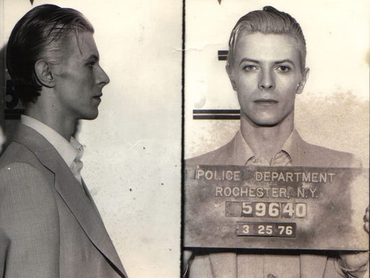 David Bowie was arrested in Rochester in 1976 for pot