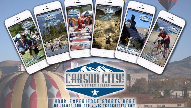 Views of the new Carson City Visitors Bureau free phone app.