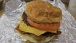 The burgers, an 80/20 chuck blend, are cooked to order,