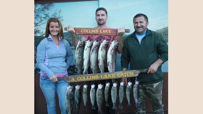 This group got limits fishing at Collins Lake from the shore near the dam using Powerbait and lures.
