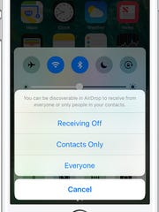From the control panel on an iPhone (swipe up), turn