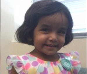 Sherin Mathews, 3, was put outside at 3 a.m. Saturday, Oct. 7, 2017, as a punishment for not drinking her milk, according to an arrest warrant affidavit. When her father went to check on her 15 minutes later, she was not there.