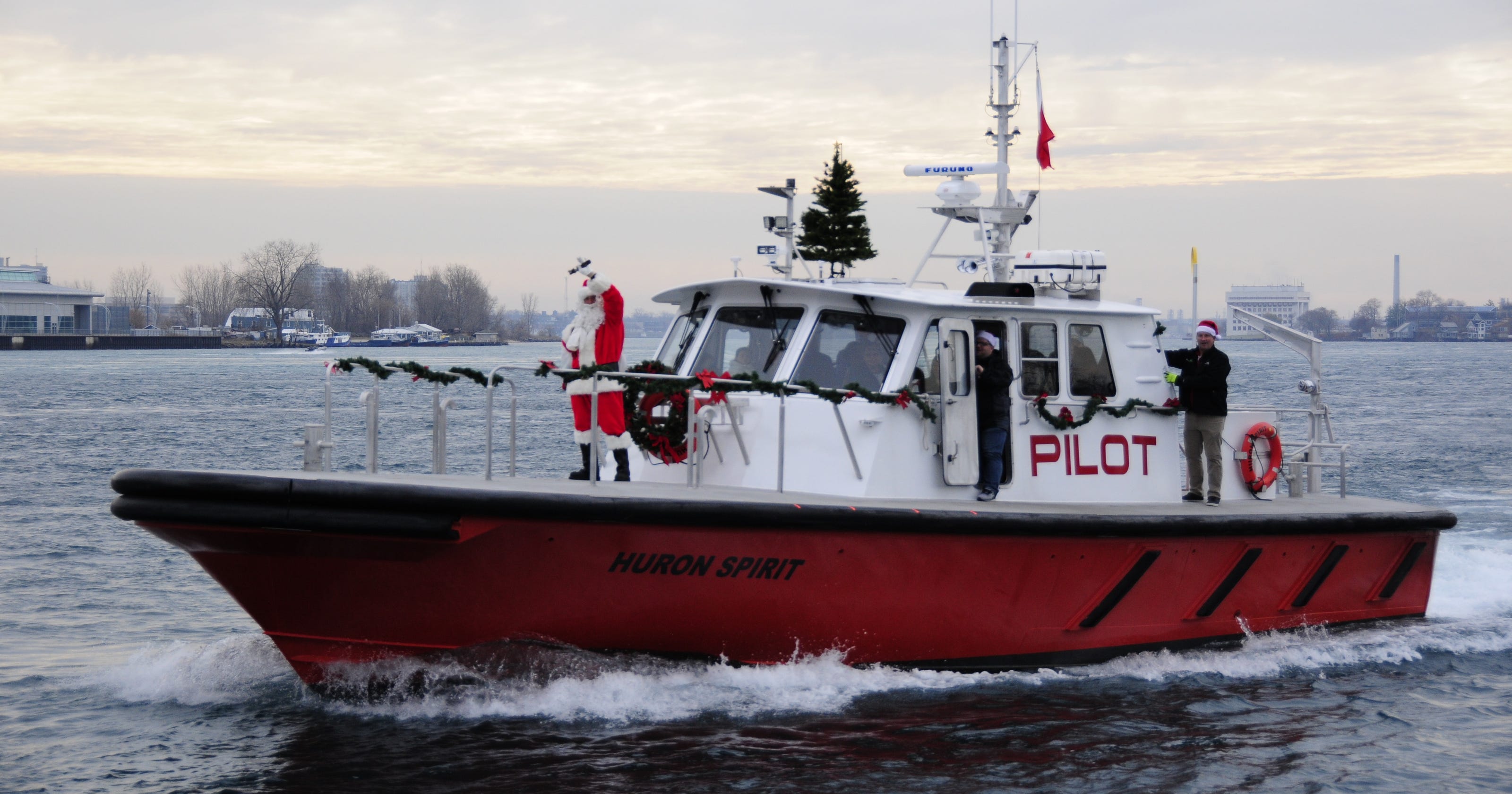 Santa Claus comes to town on pilot boat