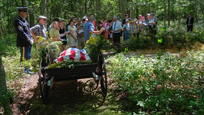Writer Ann Hoffner's father Edward Hoffner chose a natural burial in Steelmantown Cemetery, wrapped in a shroud and buried.