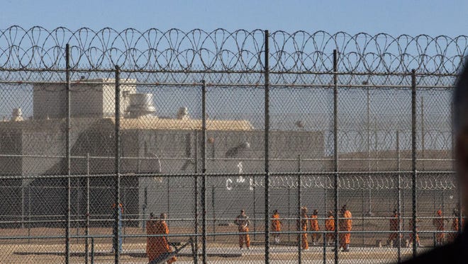 The maximum-security facility at the Arizona State Prison Complex-Lewis, in Buckeye, is part of the complex's Rast Unit. The photo shows inmates in a recreational area at the Rast Unit on Nov. 7, 2014.