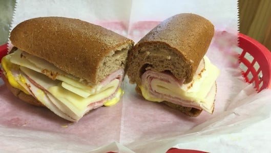 Ellie's Breakfast and Sub Shop's "Jersey Bounce" cold sub had generous portions of ham, turkey, salami, provolone and Swiss cheese.