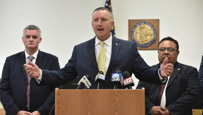 Chief Assistant State Attorney Tom Bakkedahl discusses the details during a media briefing on Tuesday, Sept. 20, 2016, on the grand jury decision of no indictment in the Fort Pierce Police fatal shooting of suspect Demarcus Semer.