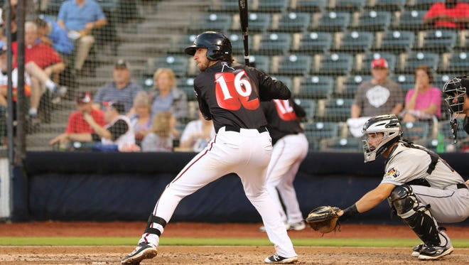 Former FGCU second baseman Brandon Bednar, pictured on Muhammad Ali tribute night this season for the Richmond Flying Squirrels, is hitting .292 in 57 games in his first season in Double-A in the San Francisco Giants organization.