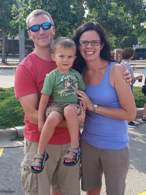 Luke and Mary Gietman brought their son, Michael, to Touch A Truck last year, but he was afraid of the loud horns. This year, Mary Gietman said he overcame that fear, excited now to honk the horns.