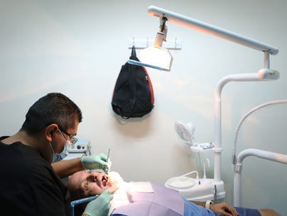 Dentist Marco Iiguez Raya looks over Palm Springs