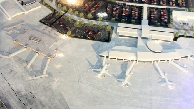 Renderings of planned Lafayette Regional Airport terminal upgrades.