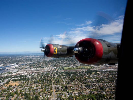 Two of four radial engines keep the Collings Foundation