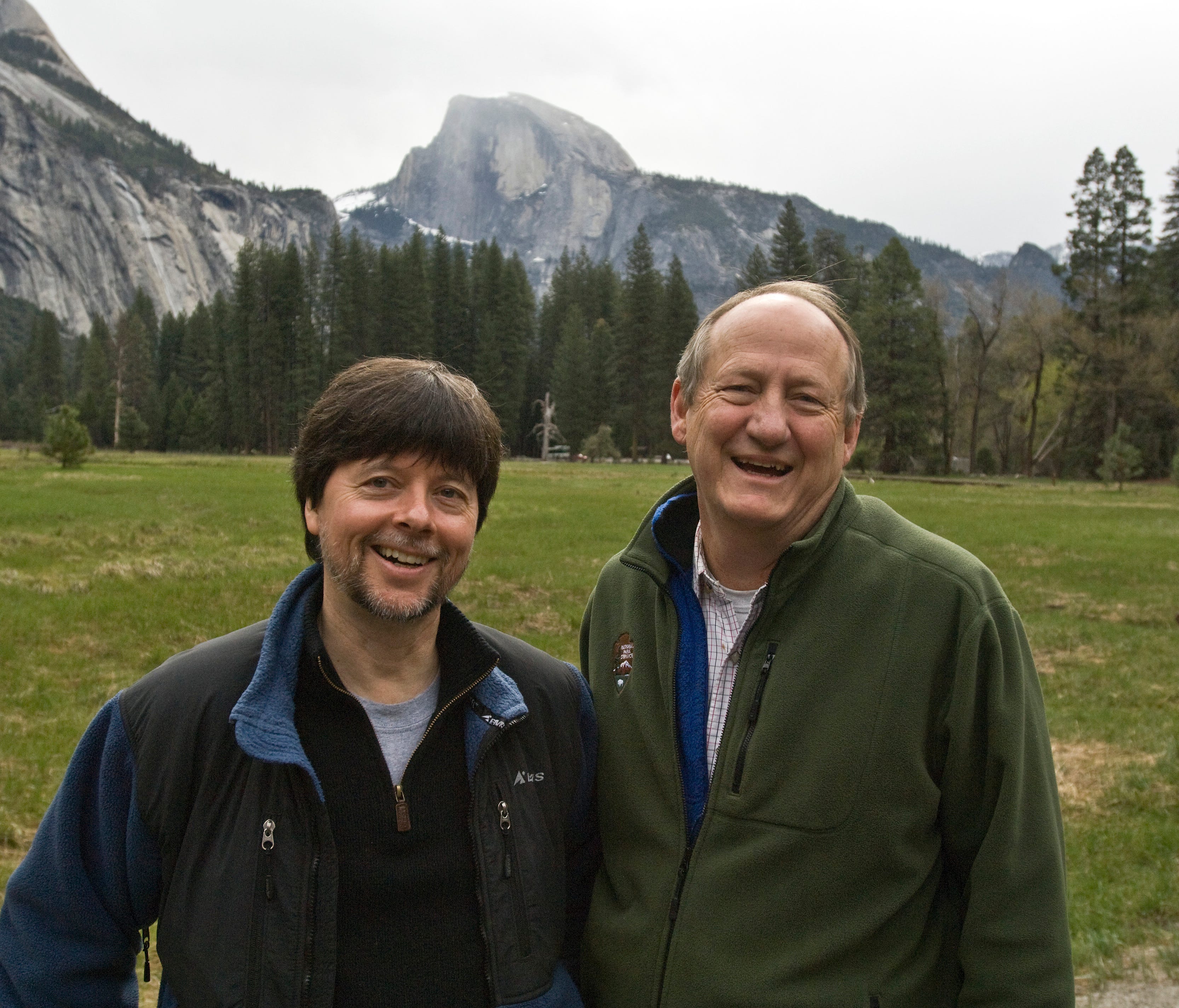 Filmmaker Ken Burns and Co-producer Dayton Duncan visit Yosemite National Park on April 24, 2009.
