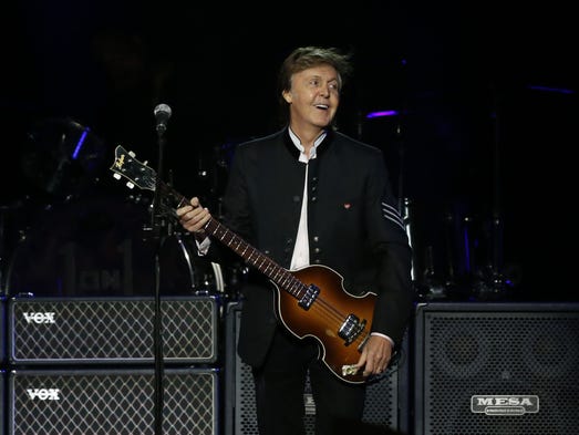 Paul McCartney performs on stage  at Prudential Center,