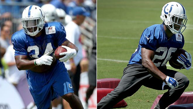 Josh Robinson (left) and Vick Ballard (right) could make roster decisions tough for the Colts.