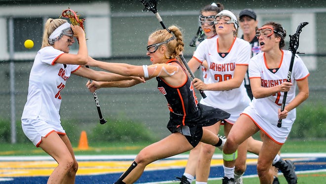 Brighton and Rockford compete in the Division 1 Girls Lacrosse Championship game Saturday, June 9, 2018.