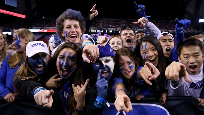 The Duke student section is filled with the "Cameron Crazies."