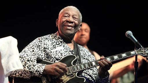 FILE - In this Aug. 8, 2013 file photo, Blues music legend B.B. King performs on Frampton’s Guitar Circus 2013 Tour at Pier Six Pavilion, in Baltimore. The coroner in Las Vegas says there’s no evidence King was poisoned before he died of natural causes in May 2015. Clark County Coroner John Fudenberg said Monday, July 13, 2015, that an autopsy sought by two of the musical icon’s 11 adult children came back cause of death alzheimers disease with other significant conditions. (Photo by Owen Sweeney/Invision/AP, File)
