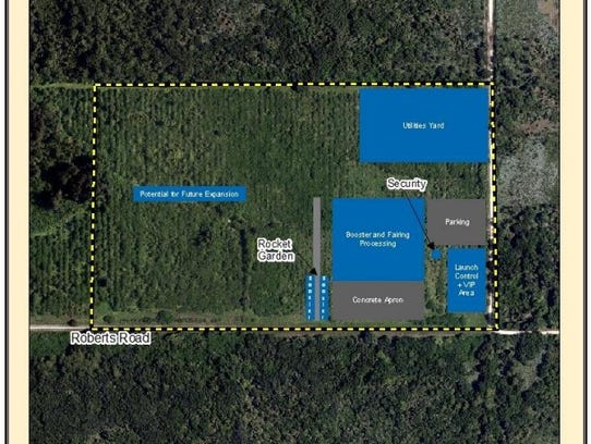 Map showing the layout of SpaceX's proposed new operations