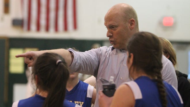 Former Ardsley girls basketball coach Marc Hattem, seen here coaching a game against Woodlands on Jan. 19, 2016, will be the new Somers girls basketball head coach.