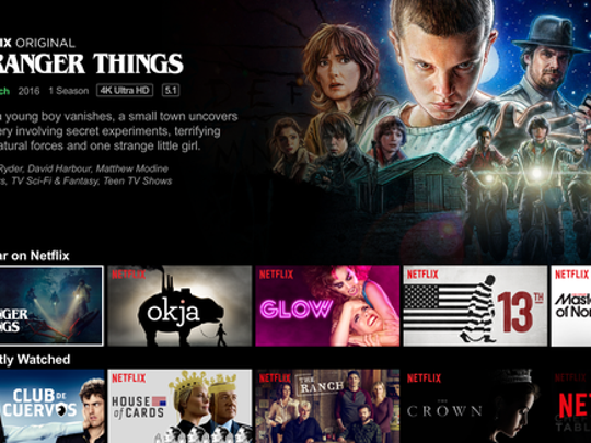 The Netflix home screen