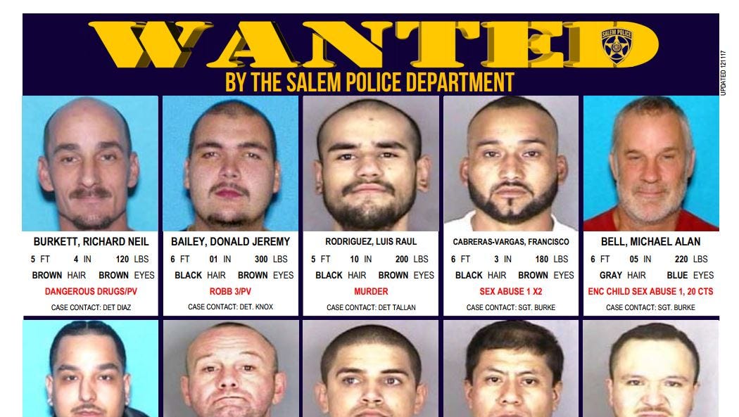 Salem most wanted criminal list New faces added