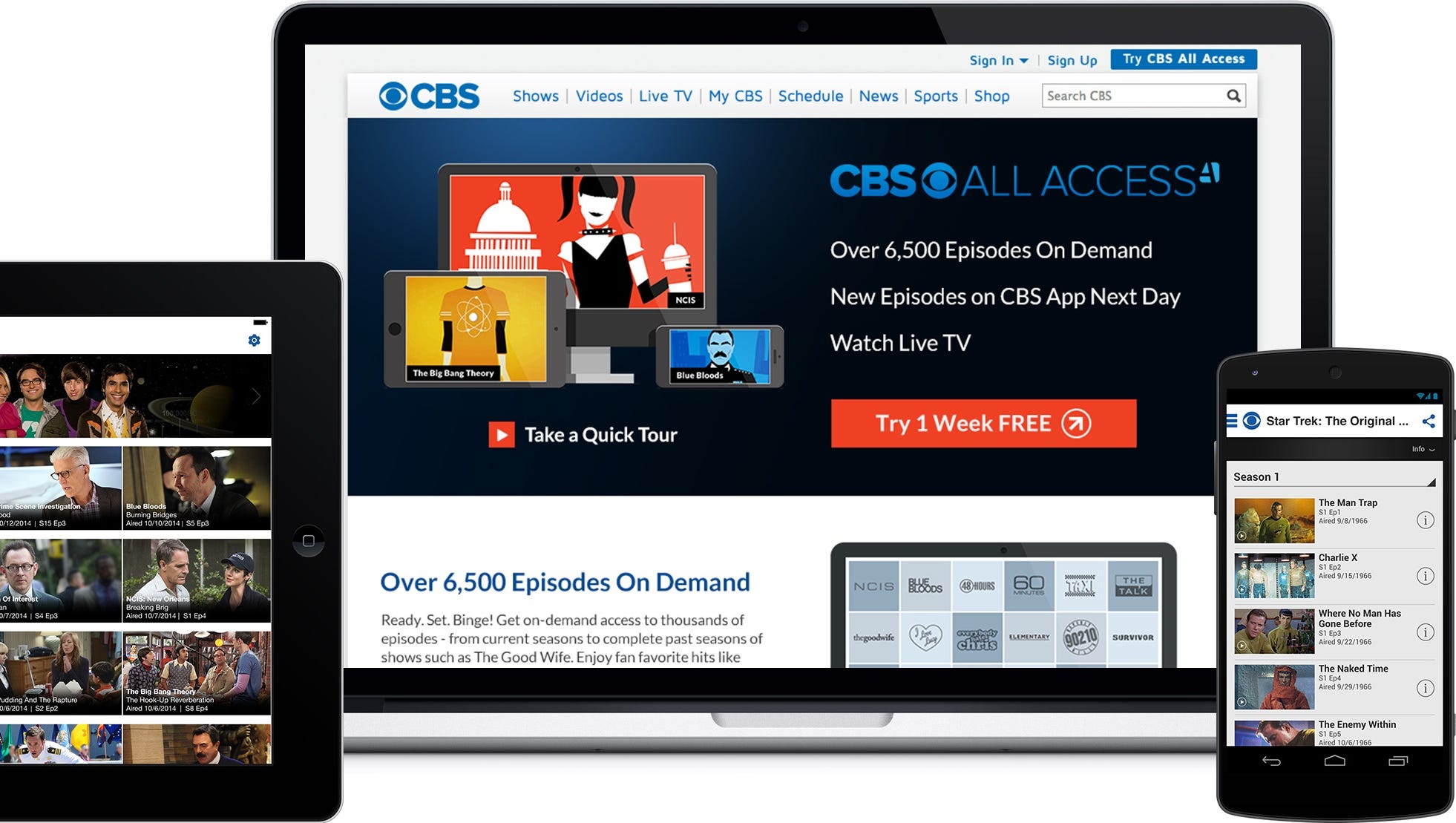 Access over. CBS app.