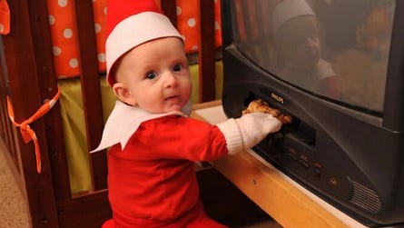 Dad Turns Baby Into Real Adorable Elf On The Shelf