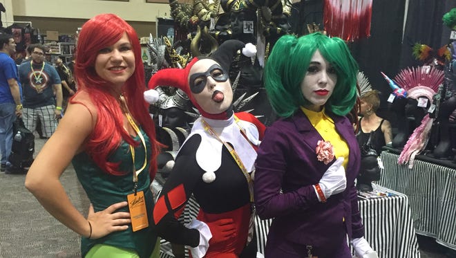 Alexis Hadnagy, Trina Melton and Kristal Glenn brought their DC diva cosplay to Comic Con Palm Springs on Friday.