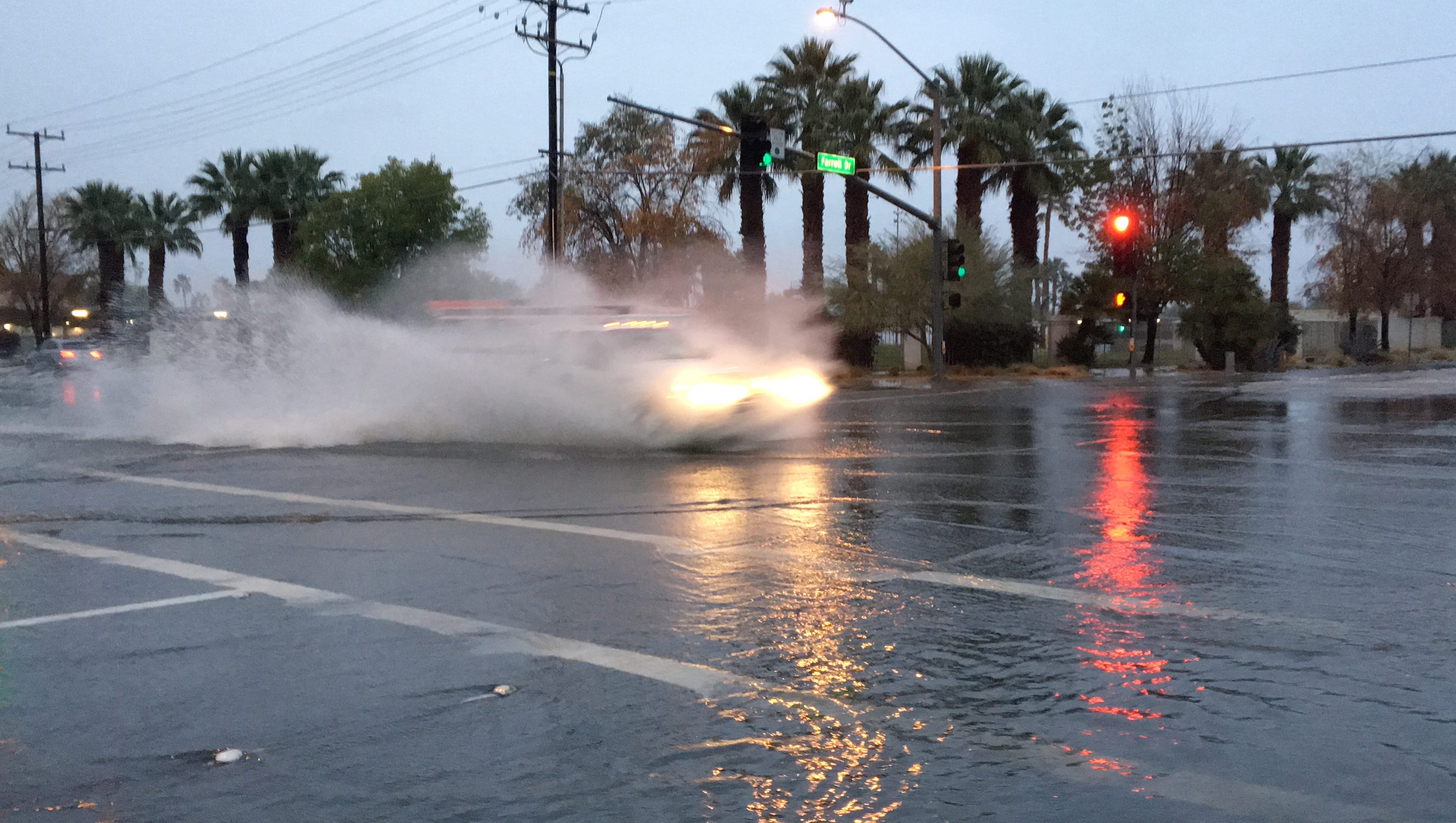 Coachella Valley drenched by overnight rainfall