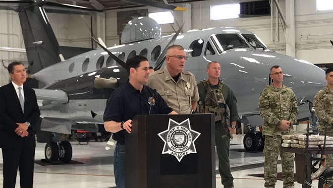Gov. Doug Ducey and DPS Director Colonel Frank Milstead discuss the work of Arizona's Border Strike Force