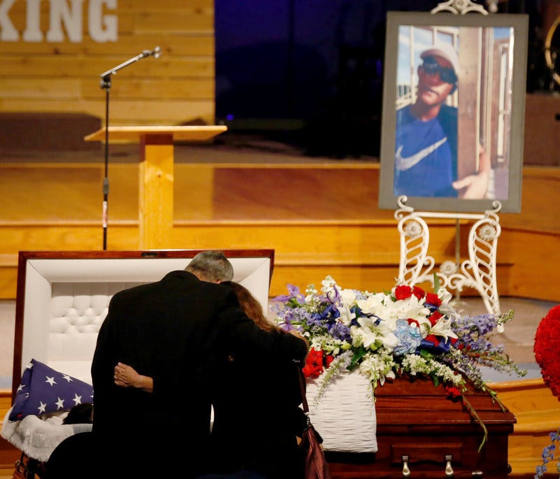 Funeral for Christian Riley Garcia, 15, killed May 18 in the Santa Fe High School shooting, Crosby, Texas, May 26, 2018.