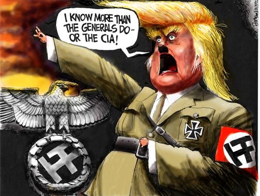Image result for trump as hitler cartoons