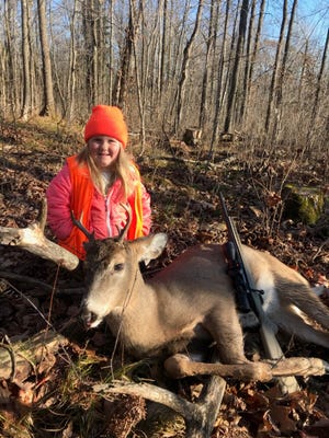 Wisconsin DNR posted this photo on Twitter of a 6-year-old girl who bagged her first buck on opening day of the gun-deer season.