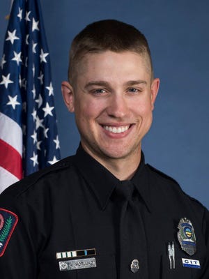 This undated file photo provided by the Ohio State University Police shows officer Alan Horujko. In a video released Monday, Nov. 27, 2017, before the anniversary of a car-and-knife attack at Ohio State University, Horujko credits his training for allowing him to quickly stop the man responsible for the Nov. 28, 2016, attack. Horujko shot and killed Abdul Razak Ali Artan after the 18-year-old drove into a crowd outside a classroom building and attacked people with a knife.