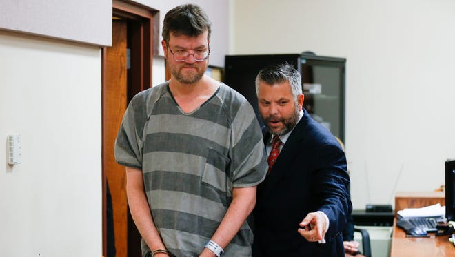 Edward Gutting, 43, appeared in court on Nov. 16, 2016 for a preliminary hearing before Judge Mark Powell. Gutting is accused of rushing into a Springfield home on Aug. 17, killing retired MSU professor Marc Cooper, 66, and also injuring Cooper's wife, Nancy.