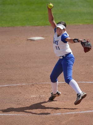 Oak Creek pitcher Becca Oleniczak has been superb again in 2018, with a remarkable no-hitter, three-homer performance May 1 against Racine Case.