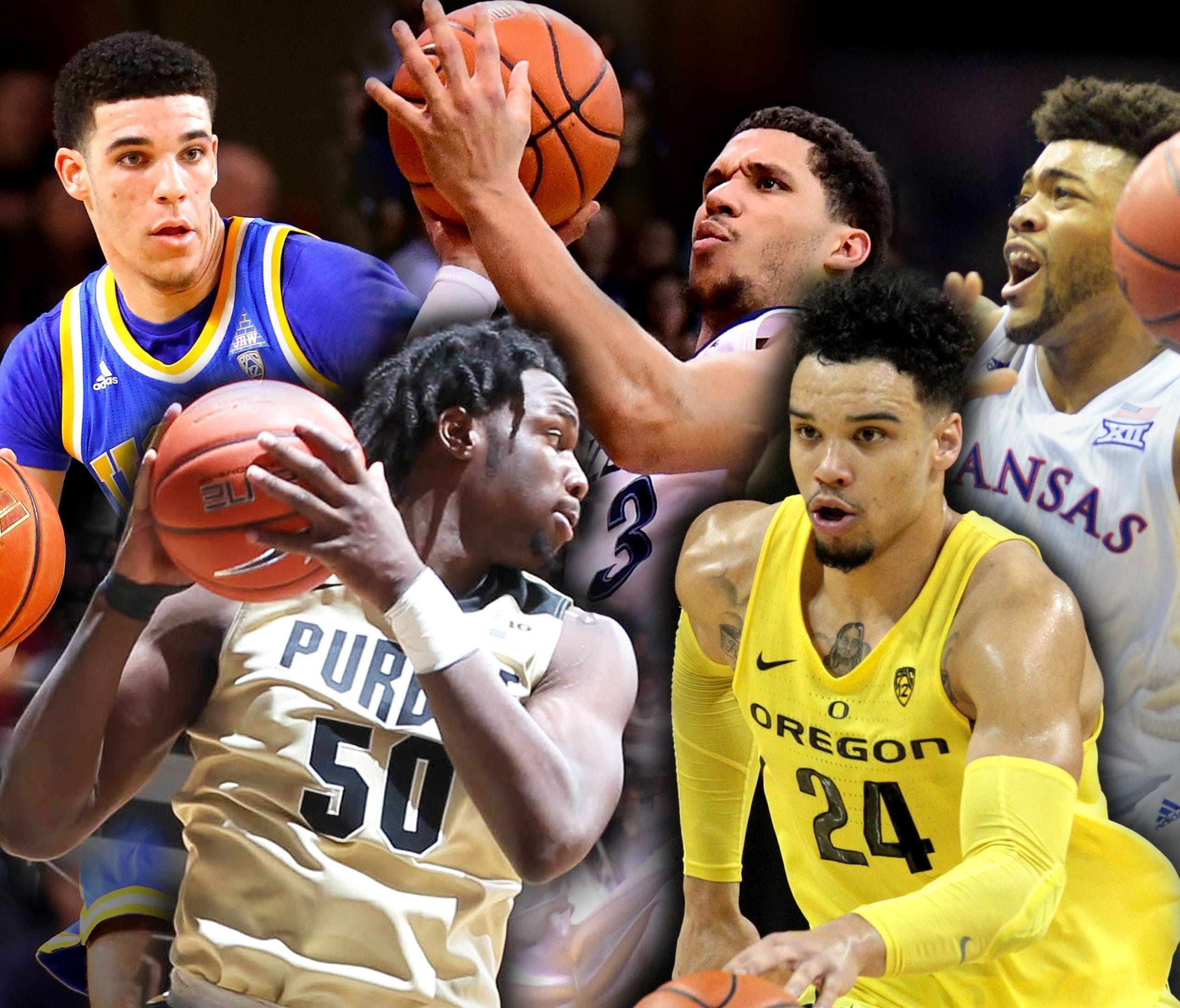 Lonzo Ball, Dillon Brooks, Josh Hart, Frank Mason III and Caleb Swanigan have been named USA TODAY's first team All-Americans.