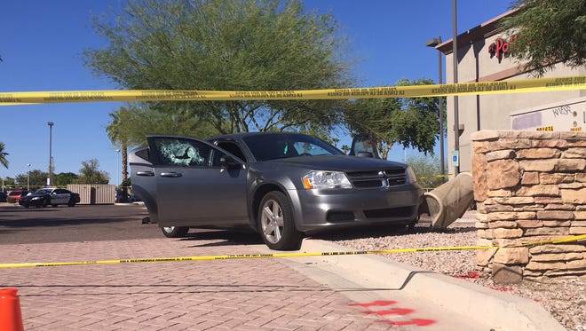 Police are investigating what happened on Sept. 30, 2017, that left a damaged car in a parking lot near Baseline Road and McClintock Drive in Tempe.