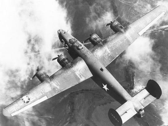 A B-24 bomber in World War II.